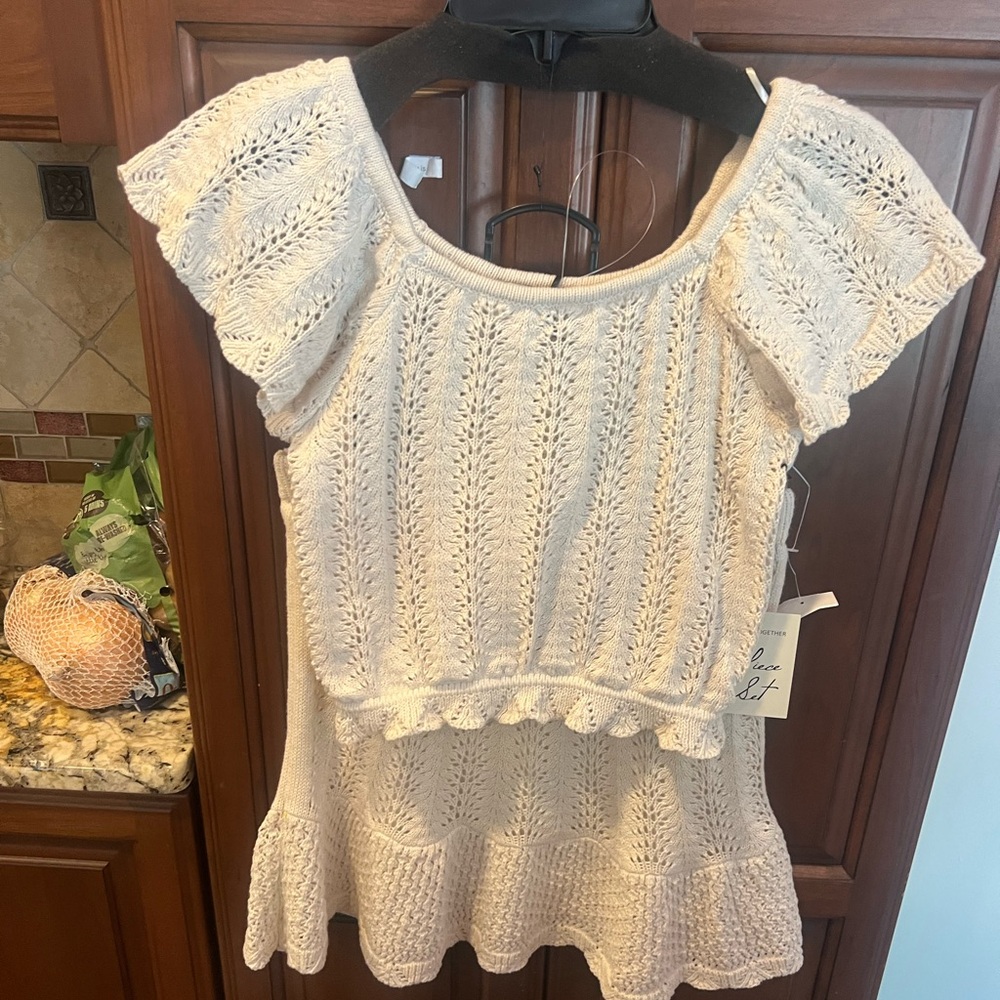 Freshman1996 brand crochet top and skirt